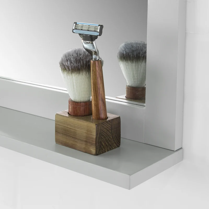 SoBuy FRG129-HG Miroir Mural Meuble Salle de Bain avec 1 étage Plateau -Gris Clair