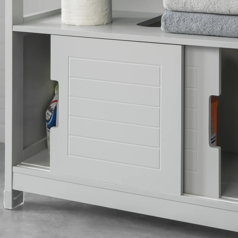 SoBuy FRG128-HG Meuble sous-Lavabo Meuble de Salle de Bain Vasque-Gris Clair
