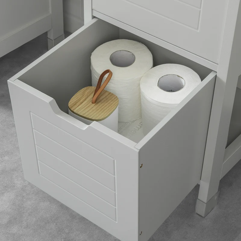 SoBuy FRG127-HG Meuble Demi-Colonne Meuble Bas de Salle de Bain Armoire Toilette-Gris Clair