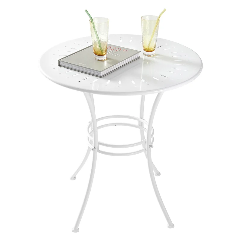 SoBuy OGT46-W Table de Jardin Ronde Ø 70 cm Table de Bistrot Table Ronde pour Cuisine ou Exterieur Terrasse