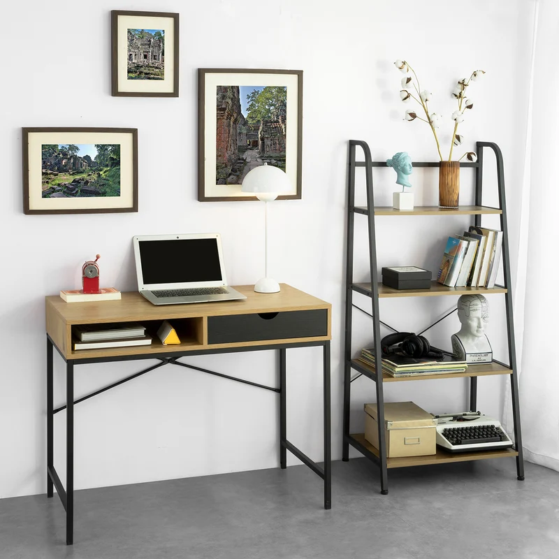 SoBuy FWT81-N Bureau d'Ordinateur Table informatique Bureau Console avec Tiroir à gauche ou à droit