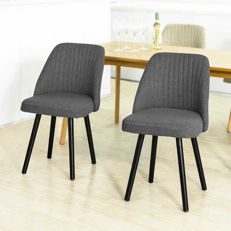 SoBuy FST84-HG x2 Lot de 2 Chaises de Salle à Manger Chaise de Cuisine Chaise de Visiteur avec Assise Rembourrée