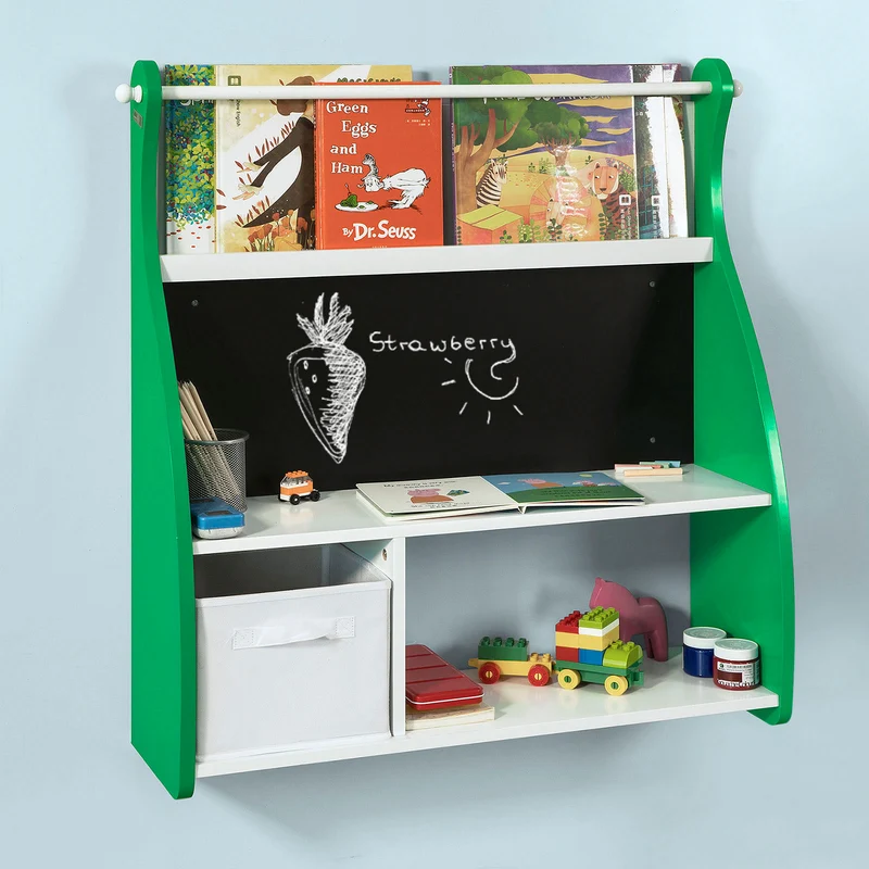 SoBuy KMB09-GR Étagère à Livres Enfants Bibliothèque Étagère Murale
