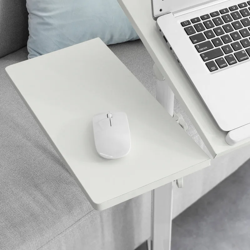 SoBuy FBT07N6-W Table de Lit Canapé Table Roulante avec 2 plateaux inclinables – Blanc