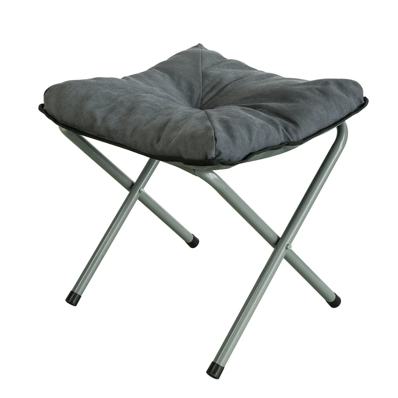 SoBuy OGS55-HG Fauteuil de Jardin Chaise Longue Pliable et Repose-Pieds Fauteuil de Relaxation avec Tabouret et Poche latérale, Gris