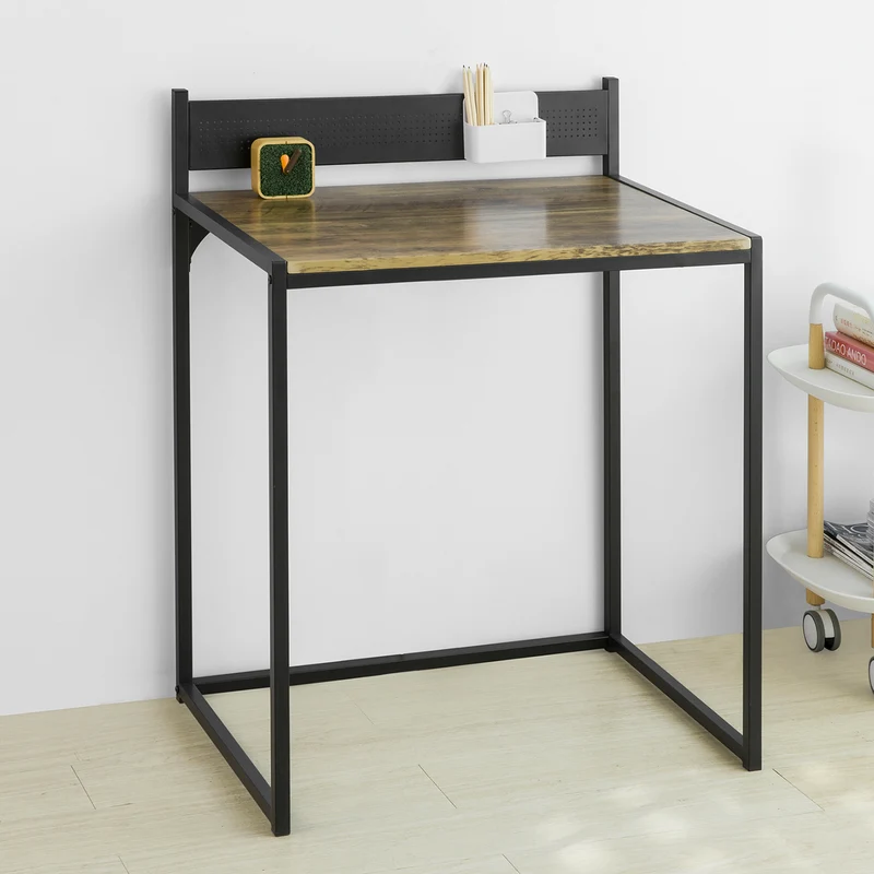 SoBuy FWT66-SCH Table Bureau Informatique Poste de Travail Table d’étude de Style Industriel, Petite Taille Gain d’Espace