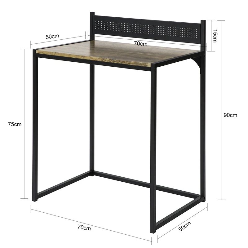 SoBuy FWT66-SCH Table Bureau Informatique Poste de Travail Table d’étude de Style Industriel, Petite Taille Gain d’Espace