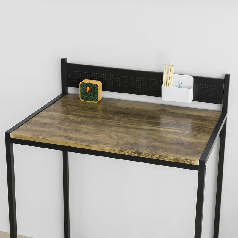 SoBuy FWT66-SCH Table Bureau Informatique Poste de Travail Table d’étude de Style Industriel, Petite Taille Gain d’Espace