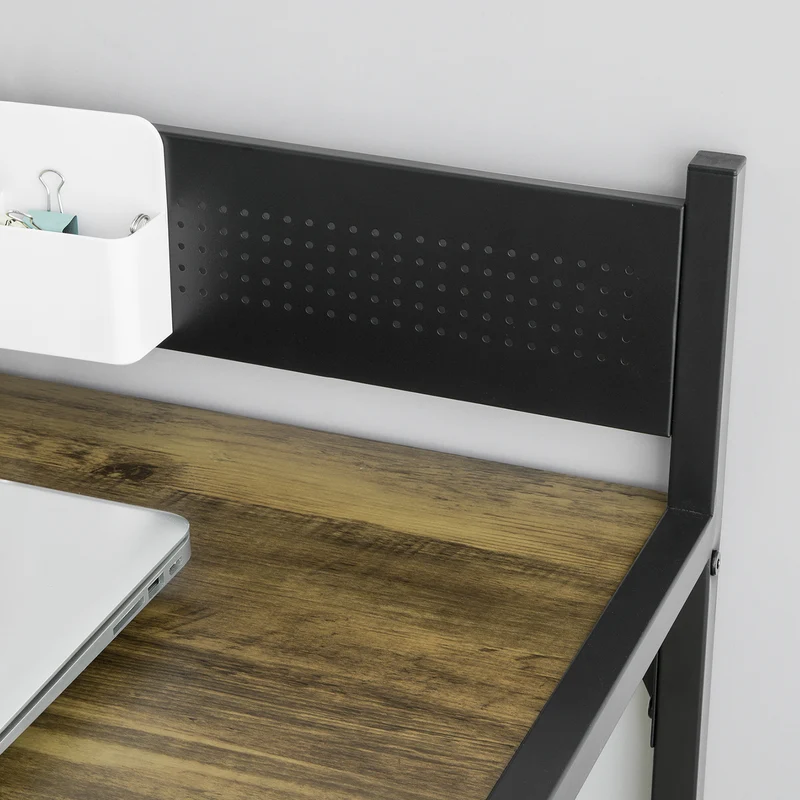 SoBuy FWT66-SCH Table Bureau Informatique Poste de Travail Table d’étude de Style Industriel, Petite Taille Gain d’Espace