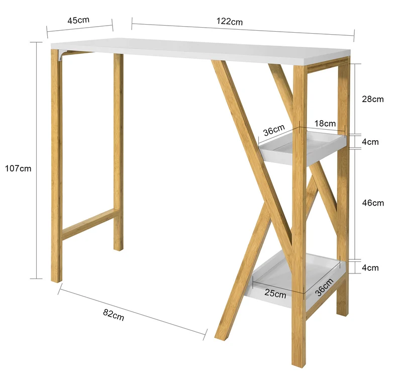SoBuy FWT56-W Table de Bar Table Haute de Bar Mange-Debout Cuisine