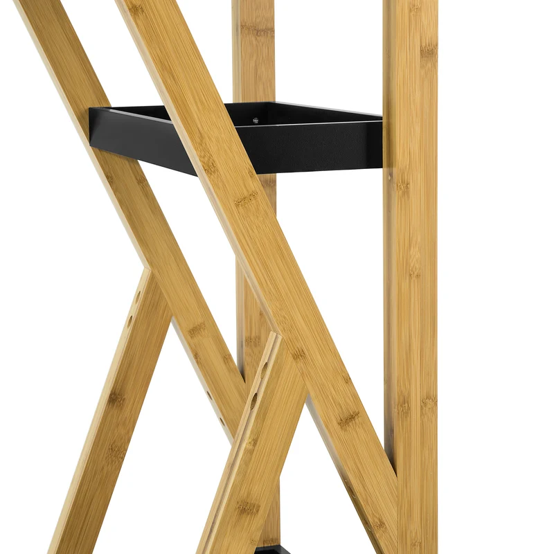 SoBuy FWT56-SCH Bar Table Haute de Bar Mange- 2 étagères de Rangement Pied