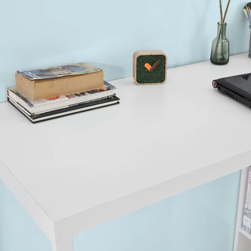 SoBuy FWT39-W Table Haute de Bar Mange-debout Cuisine avec 3 étagères de rangements