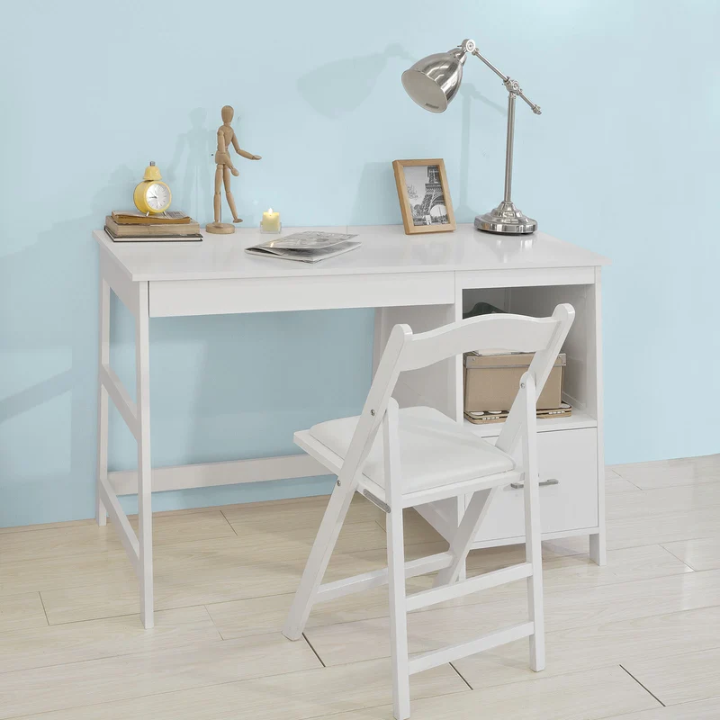 SoBuy FWT38-W Table de Bureau Informatique Poste de Travail Bureau d'Ordinateur