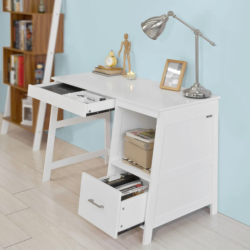 SoBuy FWT38-W Table de Bureau Informatique Poste de Travail Bureau d'Ordinateur