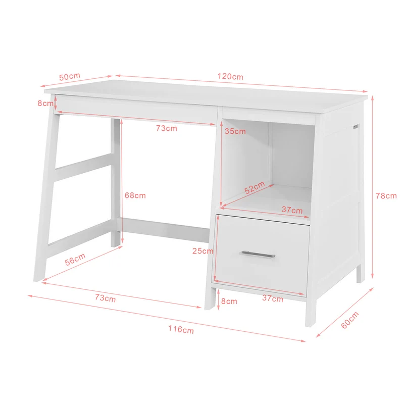 SoBuy FWT38-W Table de Bureau Informatique Poste de Travail Bureau d'Ordinateur