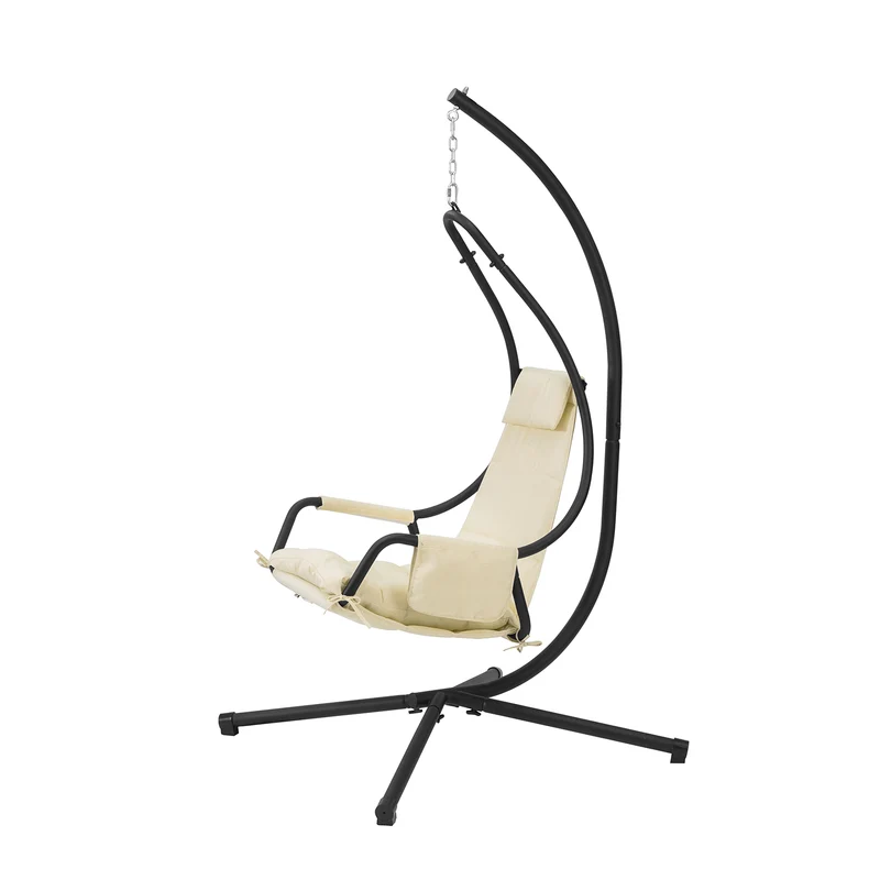 SoBuy OGS54-MI Fauteuil Suspendu de Jardin et Patio Balancelle Hamac avec Support sur Pied Coussin