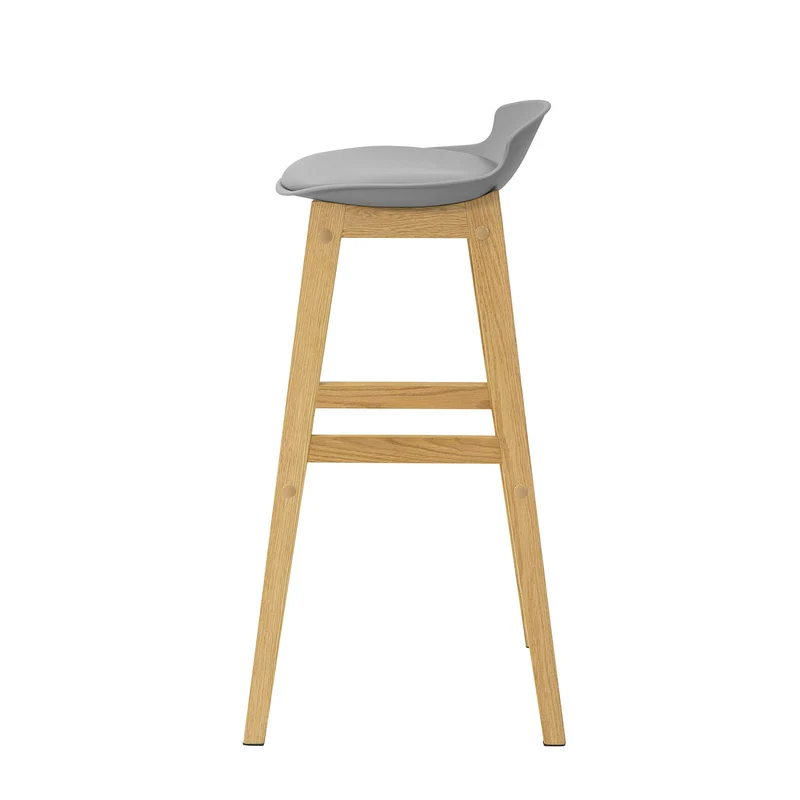 SoBuy FST79-HG Tabouret de Bar Design Chaise Haute de Bar Cuisine avec Repose-Pieds et Piètement en Bois de Chêne Haute Qualité