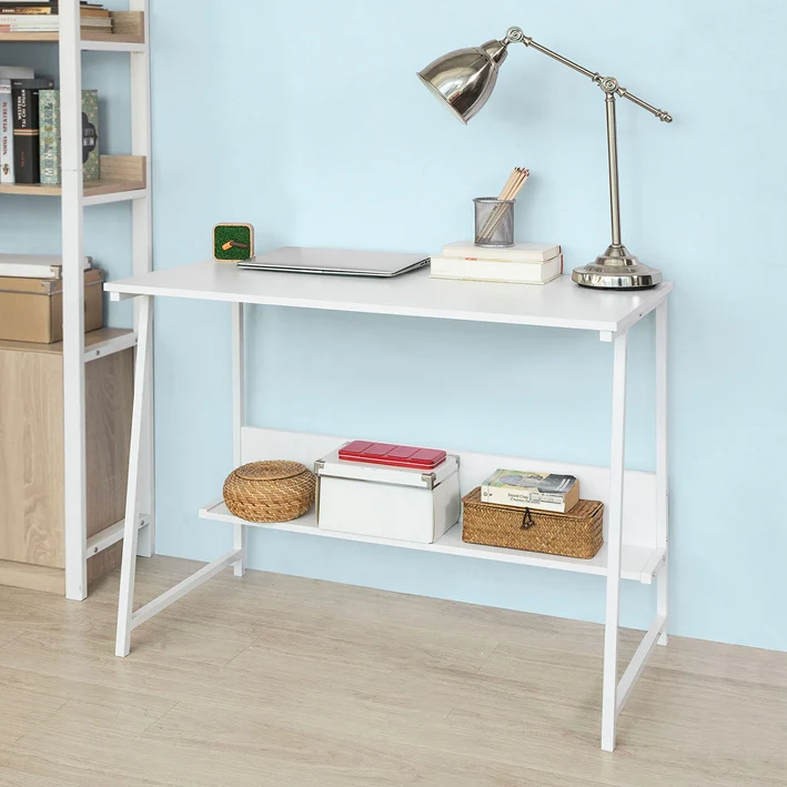 SoBuy FWT34-W Bureau Informatique Plan de Travail Table pour Ordinateur