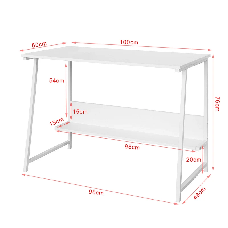 SoBuy FWT34-W Bureau Informatique Plan de Travail Table pour Ordinateur