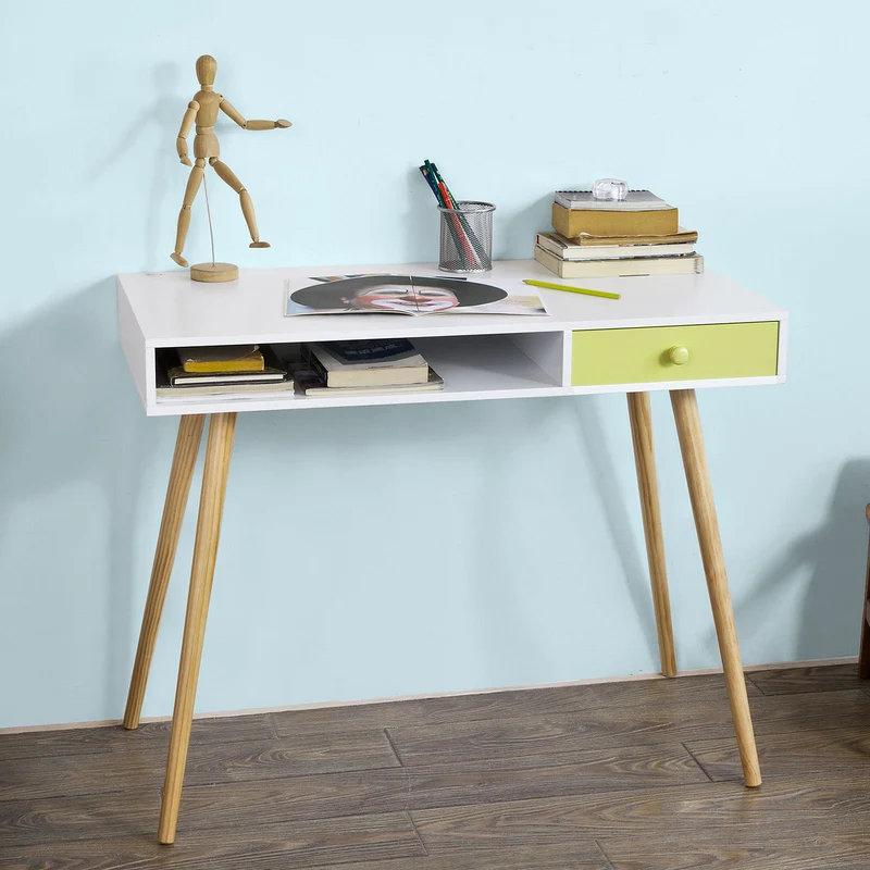 SoBuy FWT24-W Bureau Console ordinateur Table d'appoint Secrétaire Informatique