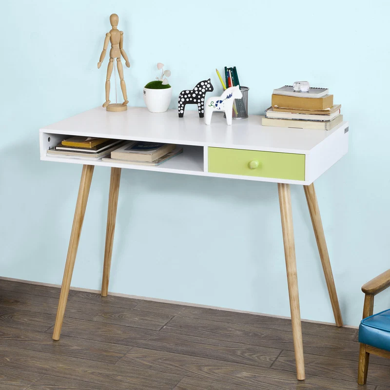 SoBuy FWT24-W Bureau Console ordinateur Table d'appoint Secrétaire Informatique