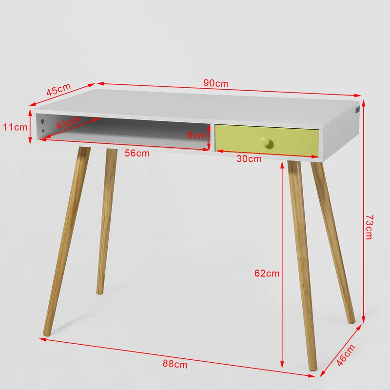 SoBuy FWT24-W Bureau Console ordinateur Table d'appoint Secrétaire Informatique