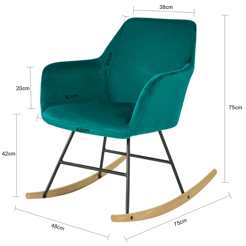 SoBuy FST68-TB Chaise à Bascule avec Accoudoirs Fauteuil de Relaxation Pieds