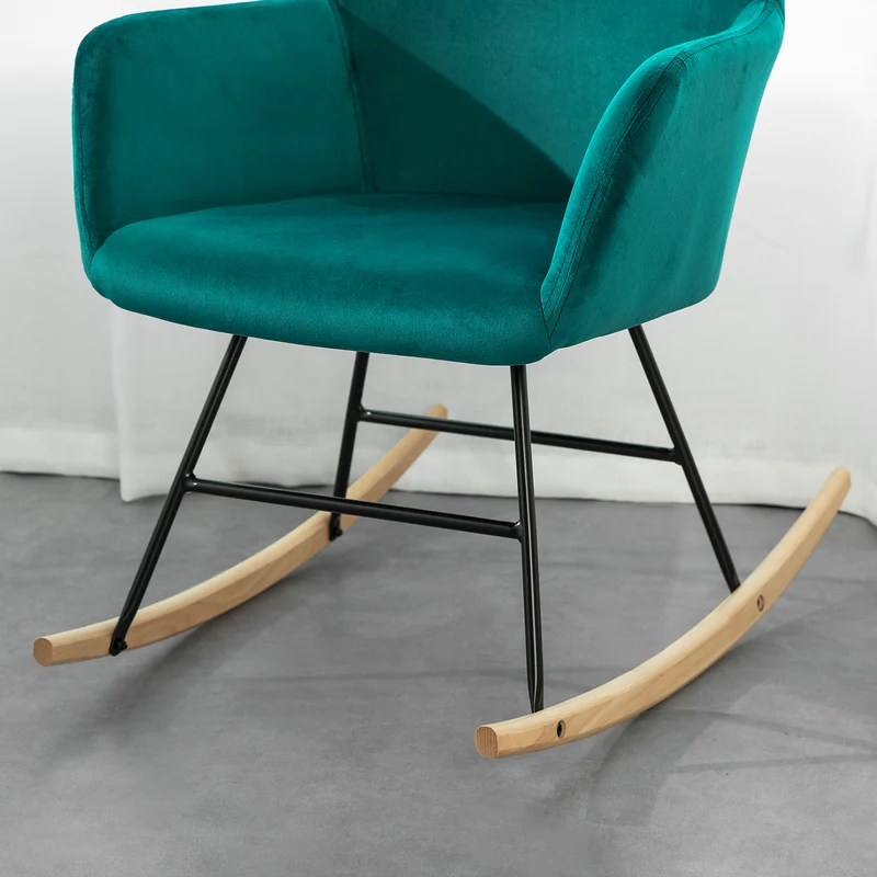 SoBuy FST68-TB Chaise à Bascule avec Accoudoirs Fauteuil de Relaxation Pieds