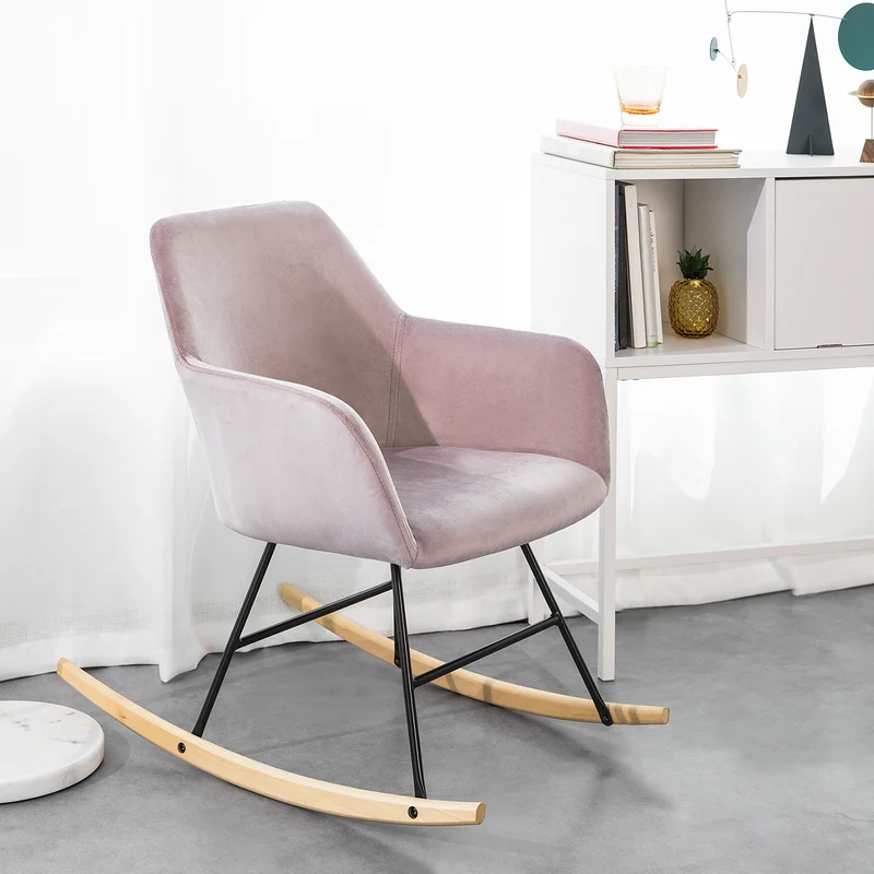 SoBuy FST68-P Chaise à Bascule avec Accoudoirs Fauteuil de Relaxation Pieds