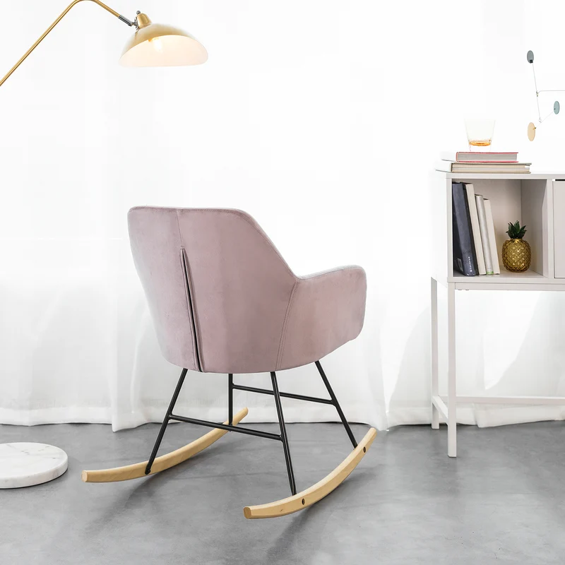 SoBuy FST68-P Chaise à Bascule avec Accoudoirs Fauteuil de Relaxation Pieds