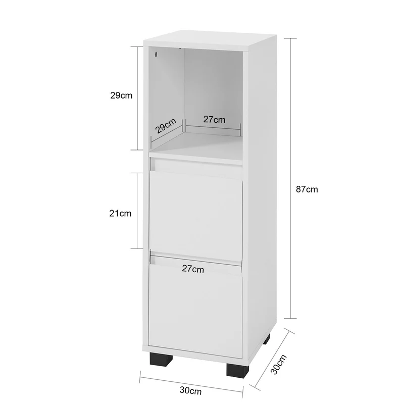 SoBuy BZR30-W Meuble Demi-Colonne Meuble Bas de Salle de Bain Armoire Commode Toilette Armoire de Salle de Bain avec tiroirs