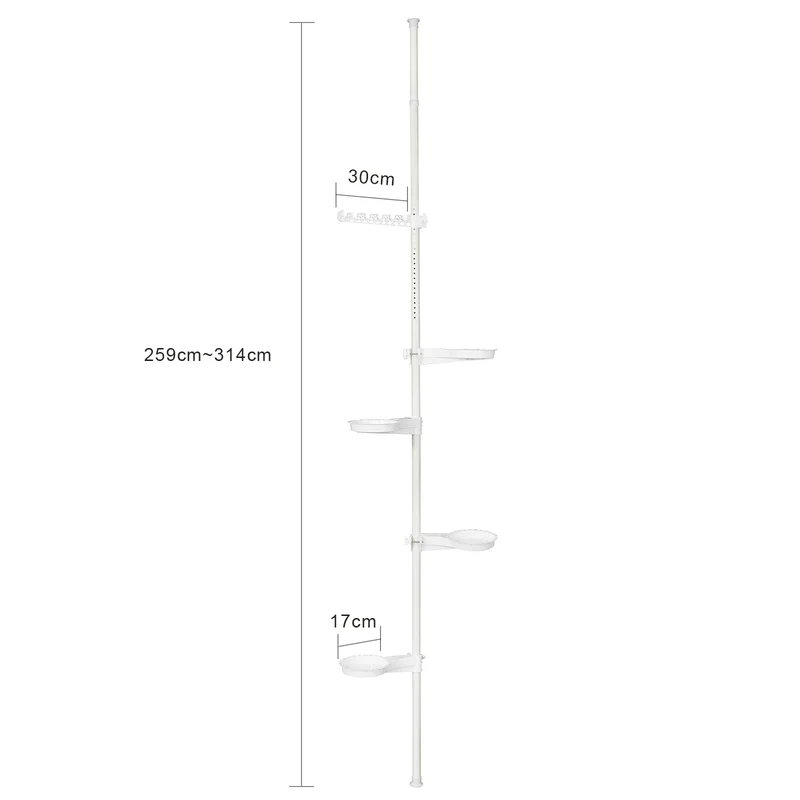 SoBuy KLS09-W Support de Pot Fleurs Téléscopique en Métal Étagère Support Plante