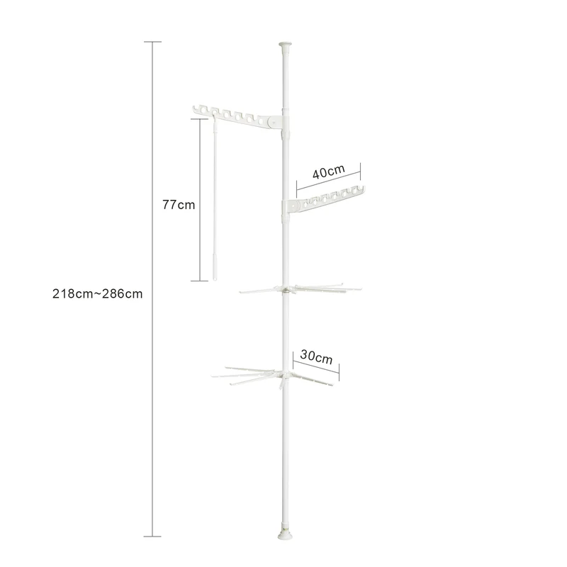 SoBuy KLS08-W Séchoir à Linge Téléscopique Étendoir Pliable Porte-Manteau avec Hauteur Réglable
