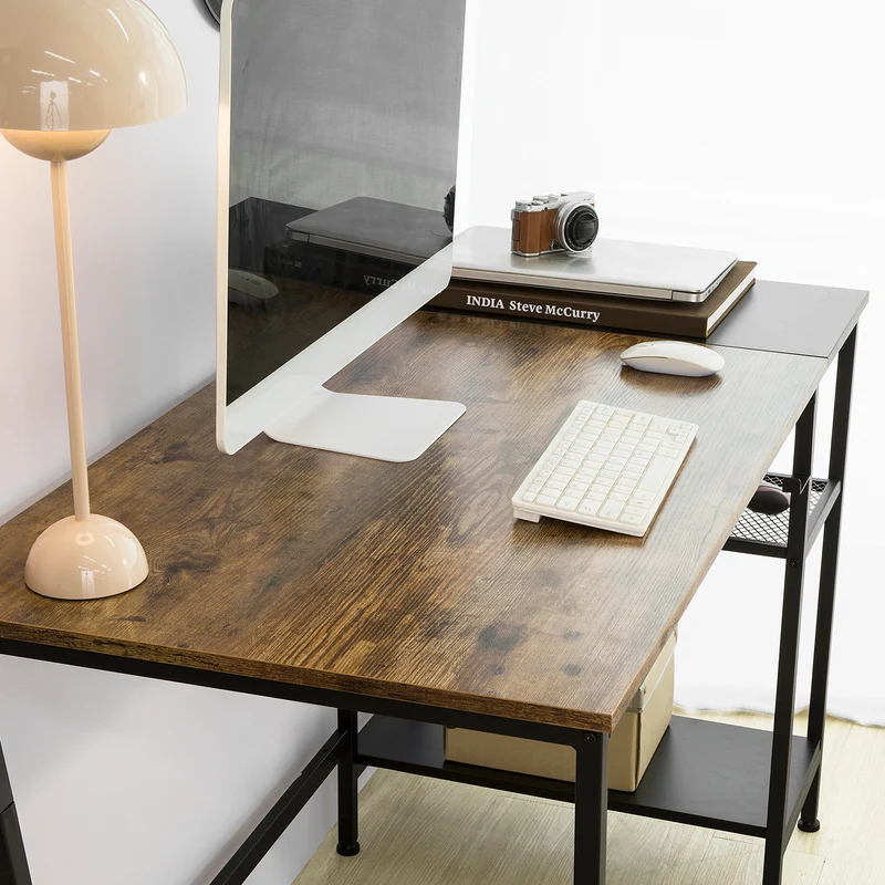 SoBuy FWT77-J Bureau Informatique Table d’étude Bureau d'Ordinateur avec Grand Plan de Travail