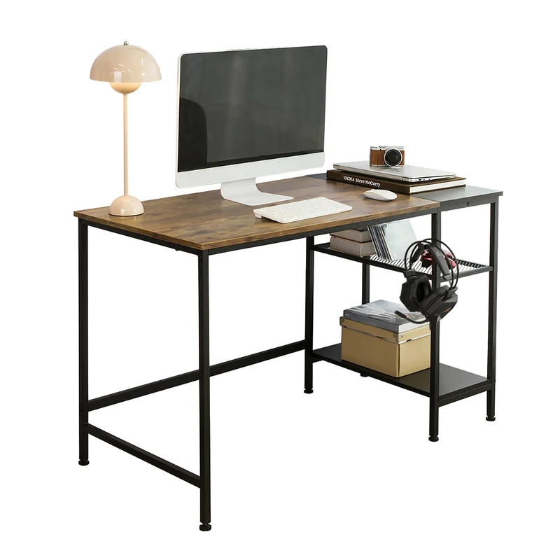 SoBuy FWT77-J Bureau Informatique Table d’étude Bureau d'Ordinateur avec Grand Plan de Travail