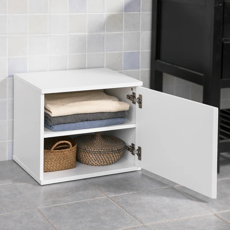 SoBuy FSR46-W Banc de rangement salle de bain panier à linge meuble d'entrée