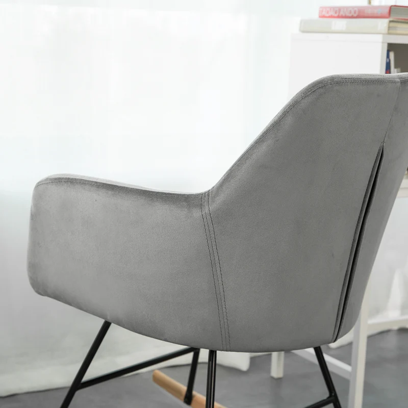 SoBuy FST68-HG Chaise à Bascule avec Accoudoirs Fauteuil de Relaxation Pieds