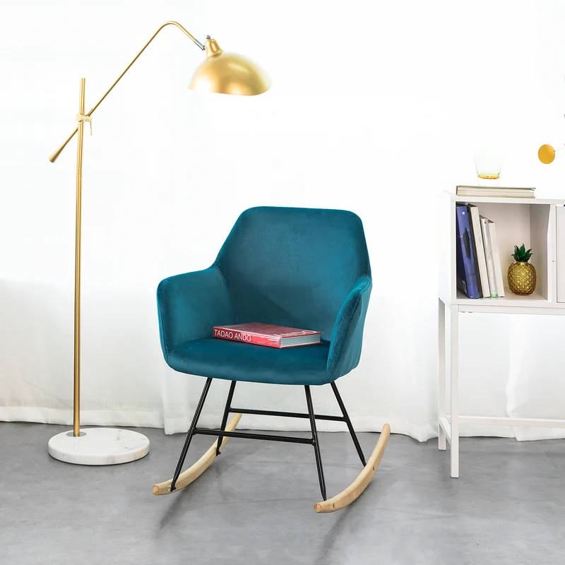 SoBuy FST68-B Chaise à Bascule avec Accoudoirs Fauteuil de Relaxation Pieds