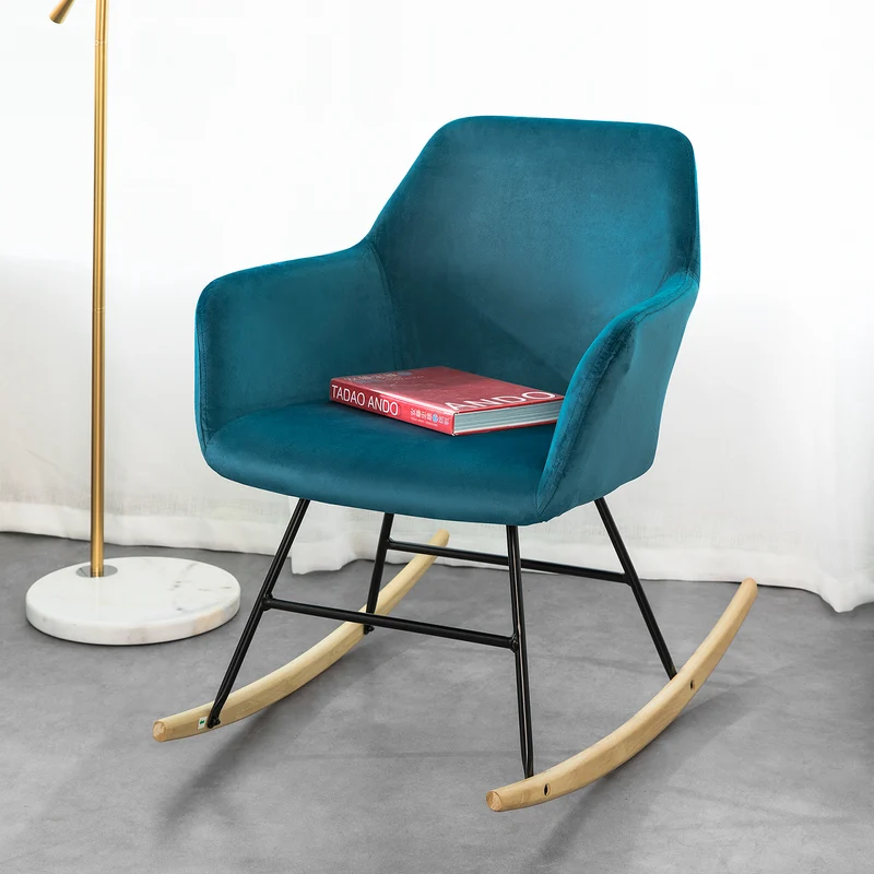 SoBuy FST68-B Chaise à Bascule avec Accoudoirs Fauteuil de Relaxation Pieds