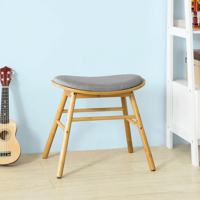 SoBuy FST56-DG Tabouret Pouf Rembourré Tabouret de Coiffeuse Tabouret de Maquillage
