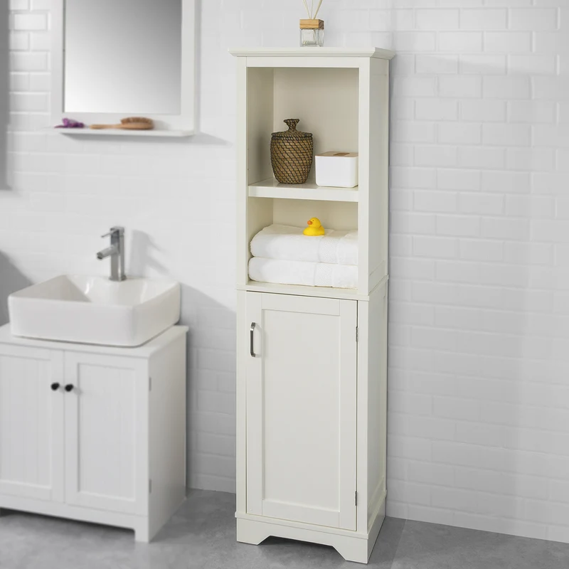 SoBuy BZR28-MI Meuble Colonne de Salle de Bain Armoire Haute Meuble Rangement