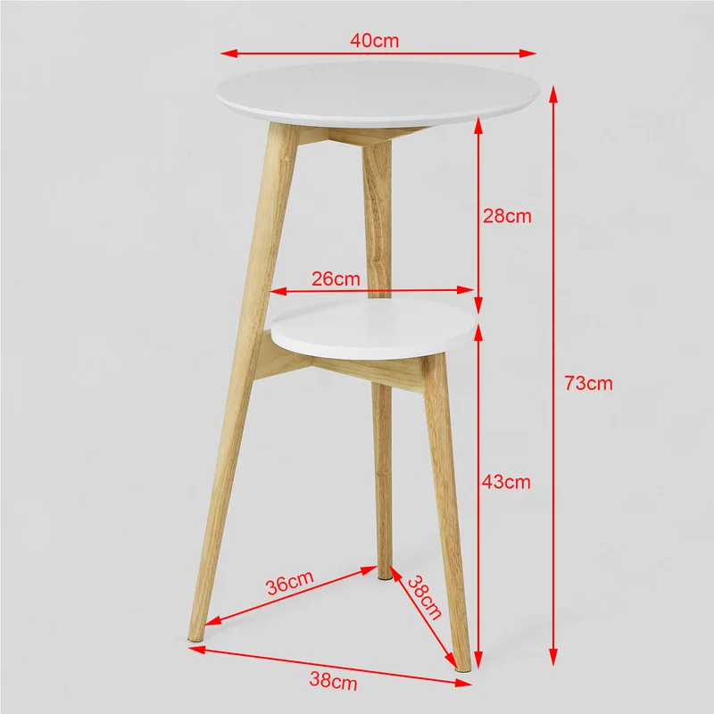 SoBuy FBT39-W Table d'Appoint Design Table Basse Table café Ronde