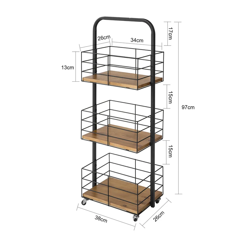 SoBuy NSR06-N Chariot de Stockage Etagère de Rangement Cuisine Tour de Rangement