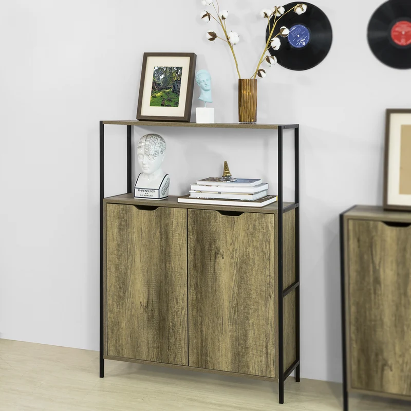 SoBuy FSB38-T Buffet Commode Meuble de Rangement Armoire avec Placard et Etagères