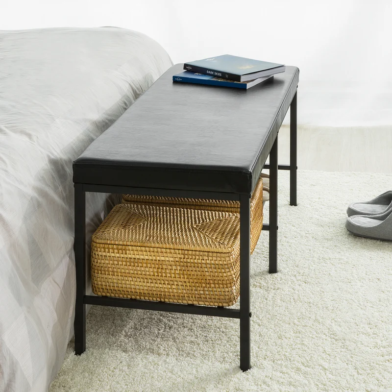 SoBuy FSR93-SCH Banc de Rangement à Chaussures Meuble avec Assise Tabouret en Similicuir