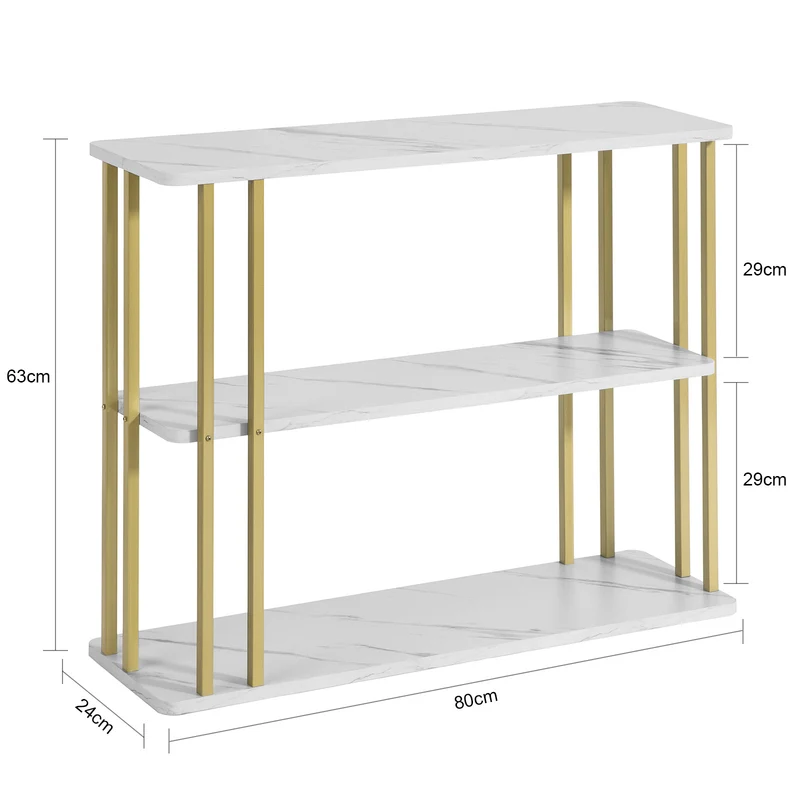 SoBuy FBT96-G Bout de Canapé de Rectangle Table d’Appoint Marbre Cadre et Pieds en Fer