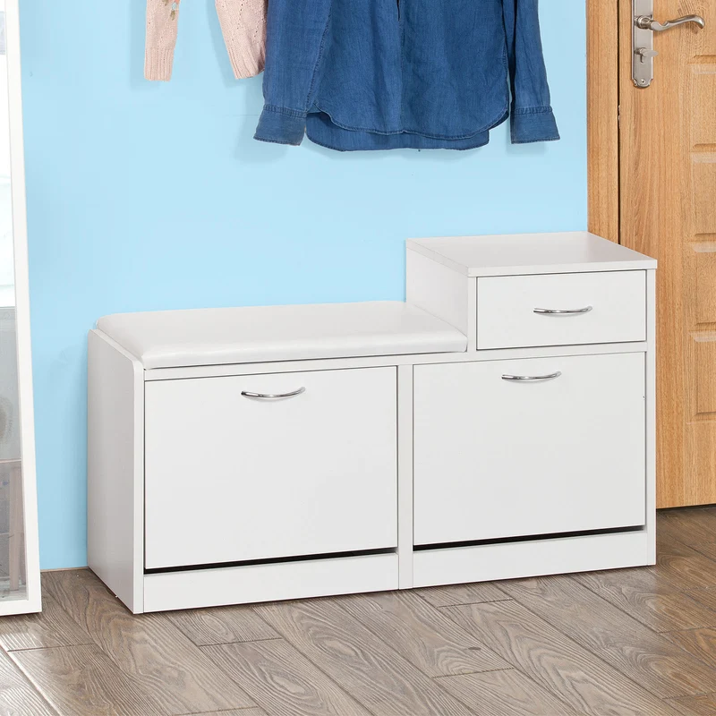 SoBuy FSR17-W Meuble d’entrée Banc Meuble à Chaussures