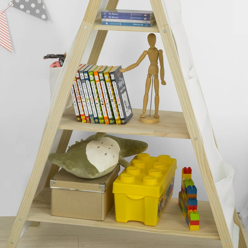 SoBuy KMB30-WN Bibliothèque Étagère sur Pieds Étagère de Rangement pour Enfants