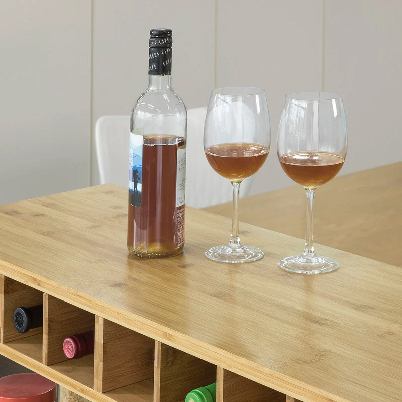 SoBuy FSB14-N able Console Table d’Appoint en Bambou avec Porte-Bouteilles et 2 Étagères