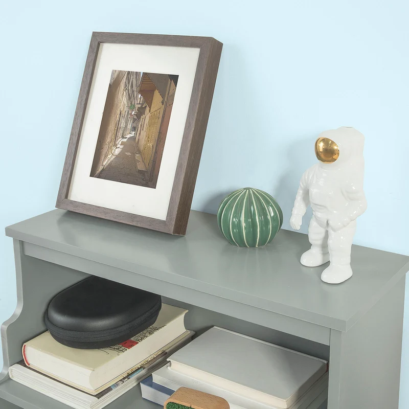 SoBuy FSB13-HG Meuble de Rangement Table de Chevet Étagère Style Échelle– Gris